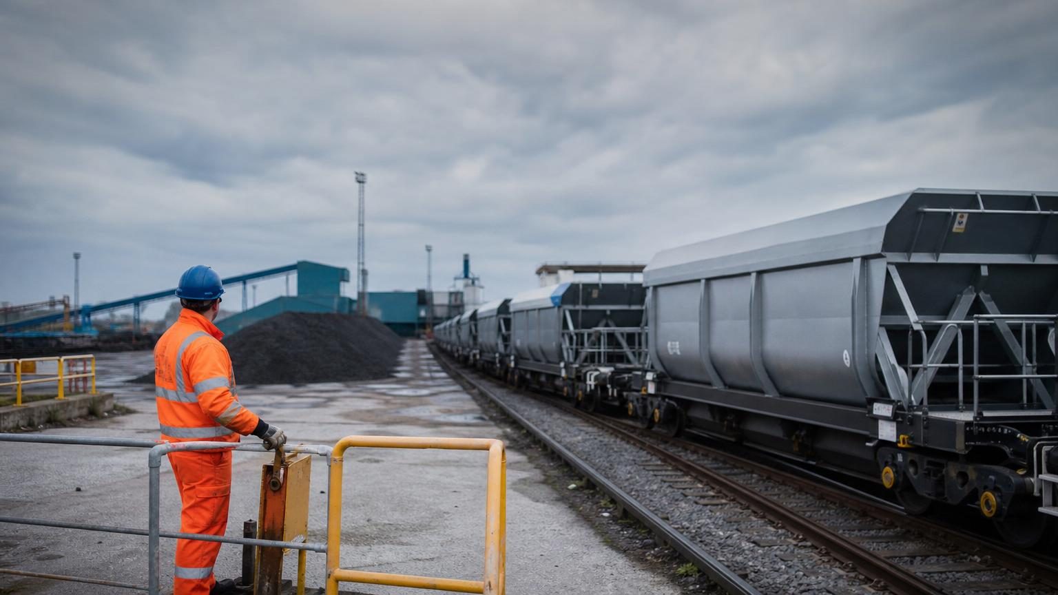 Port of Middlesbrough with freight trains and bulk cargo facilities