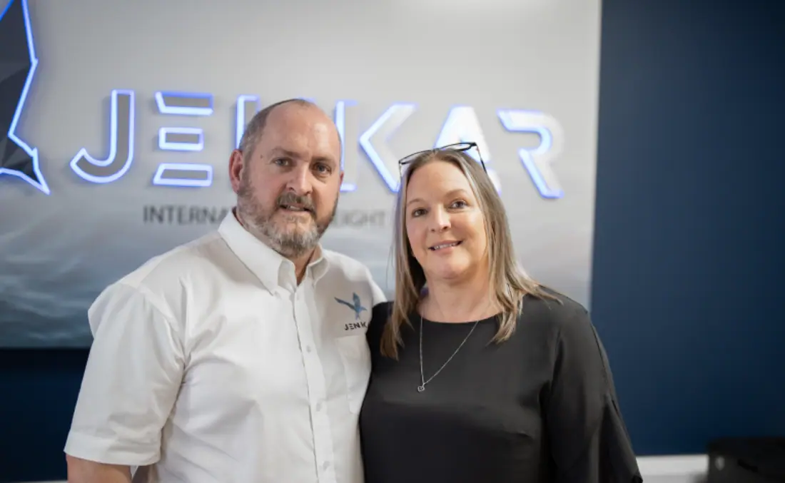 Andrew and Karen Phillips at the Jenkar office